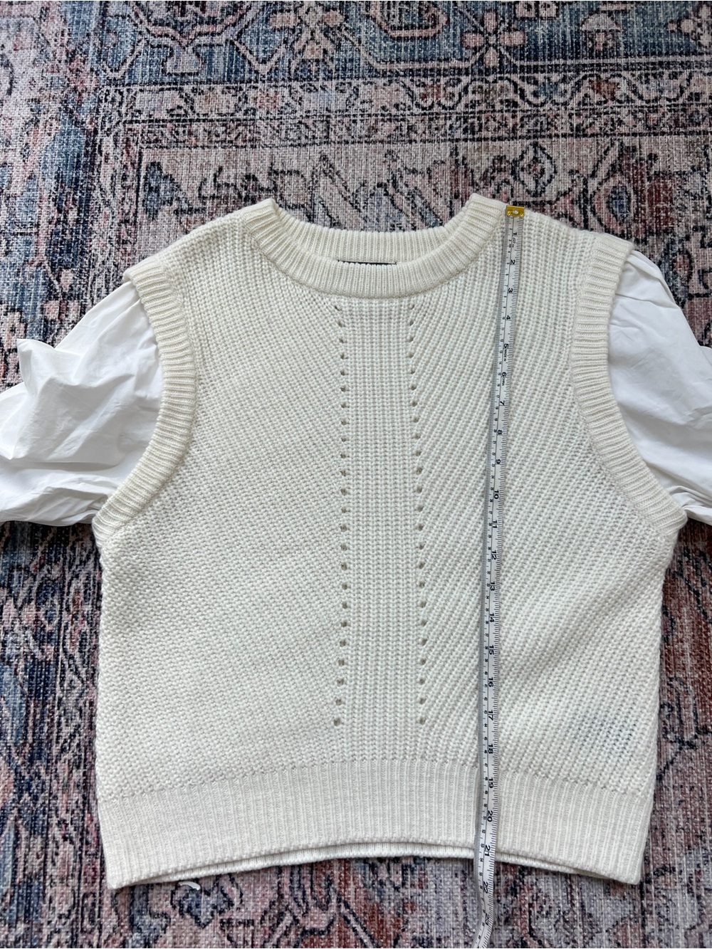 SANCTUARY Two Become One Sweater Cream White Pullover Sweater Vest Shirt Small - Picture 9 of 10